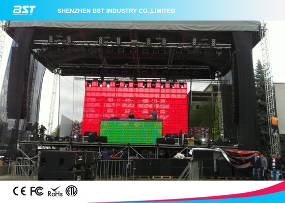 바람 막아 야외 임대 투명한 LED 화면 픽셀 피치 10mm LED 디스플레이