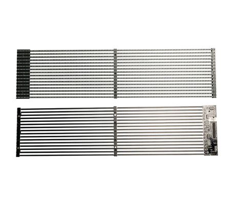 TSF 시리즈 P3.9-7.8mm 투명 LED 화면 1000x1000mm, 높은 갱신 속도 3840Hz, 사용자 정의 가능한 실내 고정 설치, 알루미늄 프레임