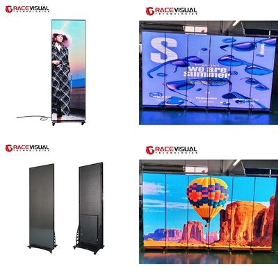 IP 시리즈 LED 포스터 실내 디스플레이 640x1920mm IP40/IP21 등급 서있는 프레임 상업 프레젠테이션을위한 완벽한