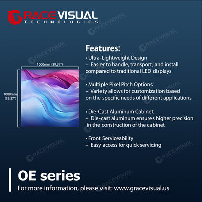 OE Series P3.9 Outdoor Fixed LED Display IP65 Protection | 4000:1 Contrast | Front-Service Design