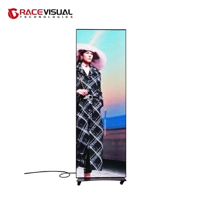 P2.5mm 실내 LED 포스터 640x1920mm UHD 디스플레이, 3840Hz 리프레시, 와이파이 제어, 브래킷과 바퀴가 있는 모바일 스탠드