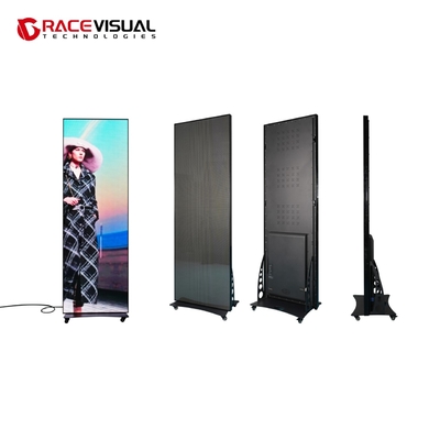 P2.5mm 실내 LED 포스터 640x1920mm UHD 디스플레이, 3840Hz 리프레시, 와이파이 제어, 브래킷과 바퀴가 있는 모바일 스탠드