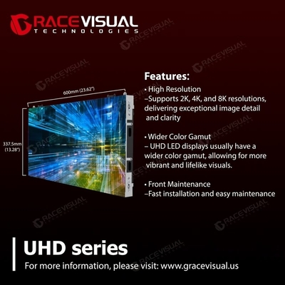 UHD 시리즈 LED 디스플레이 7680Hz 갱신 속도, 픽셀 피치, 하이엔드 애플리케이션을 위한 2K/4K/8K 해상도를 지원합니다
